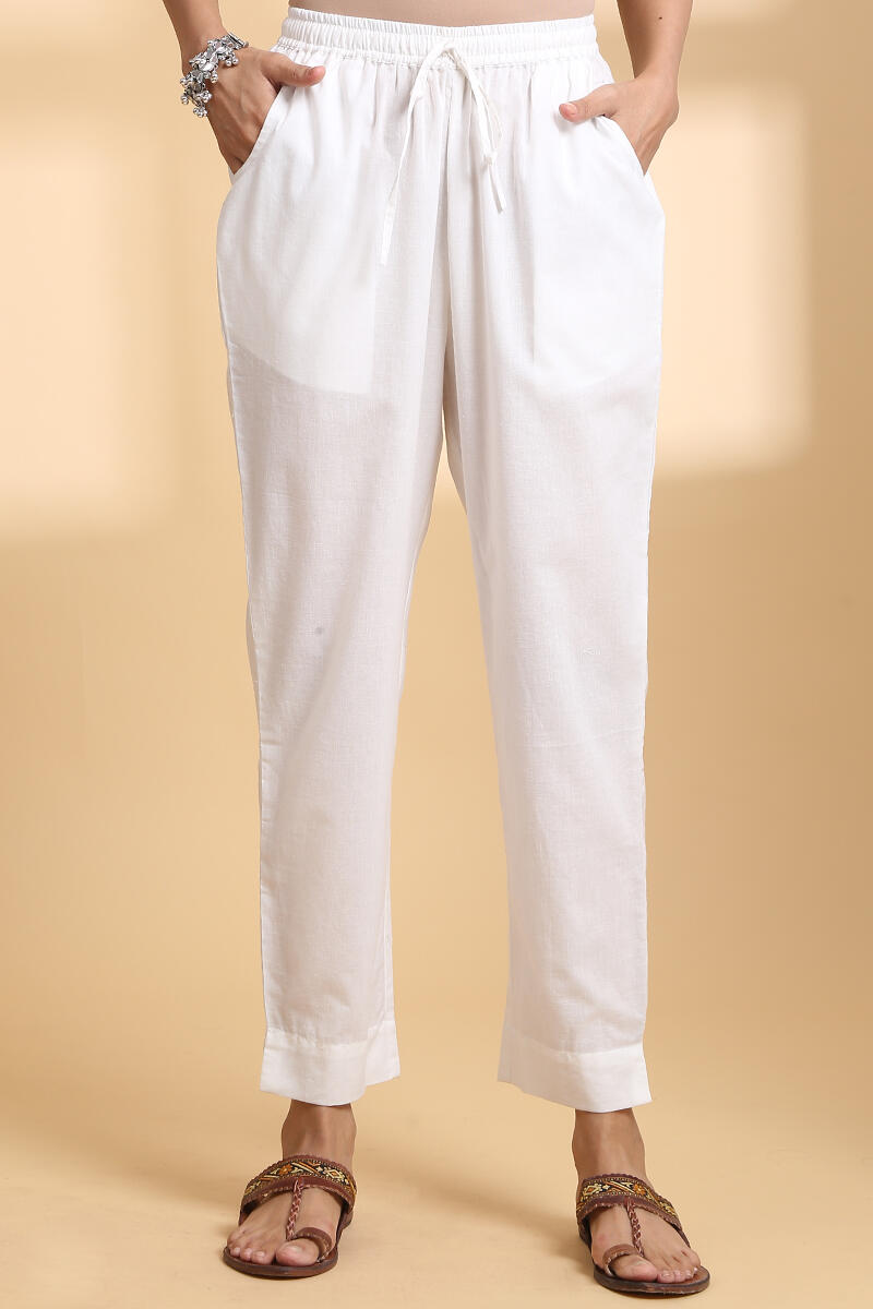 Roza White Narrow Pants