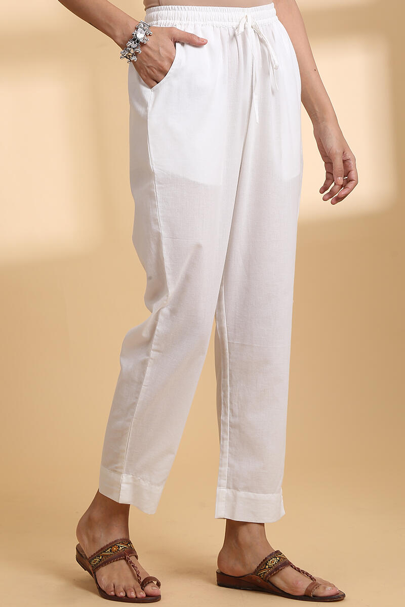 Roza White Narrow Pants