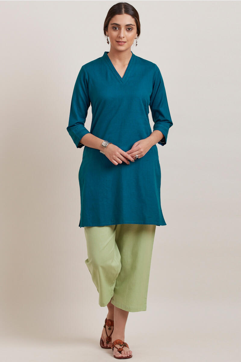 Roza Zara Egyptian Blue Short Kurta