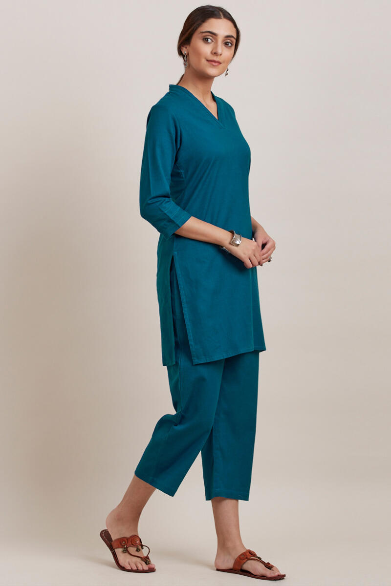 Roza Zara Egyptian Blue Short Kurta