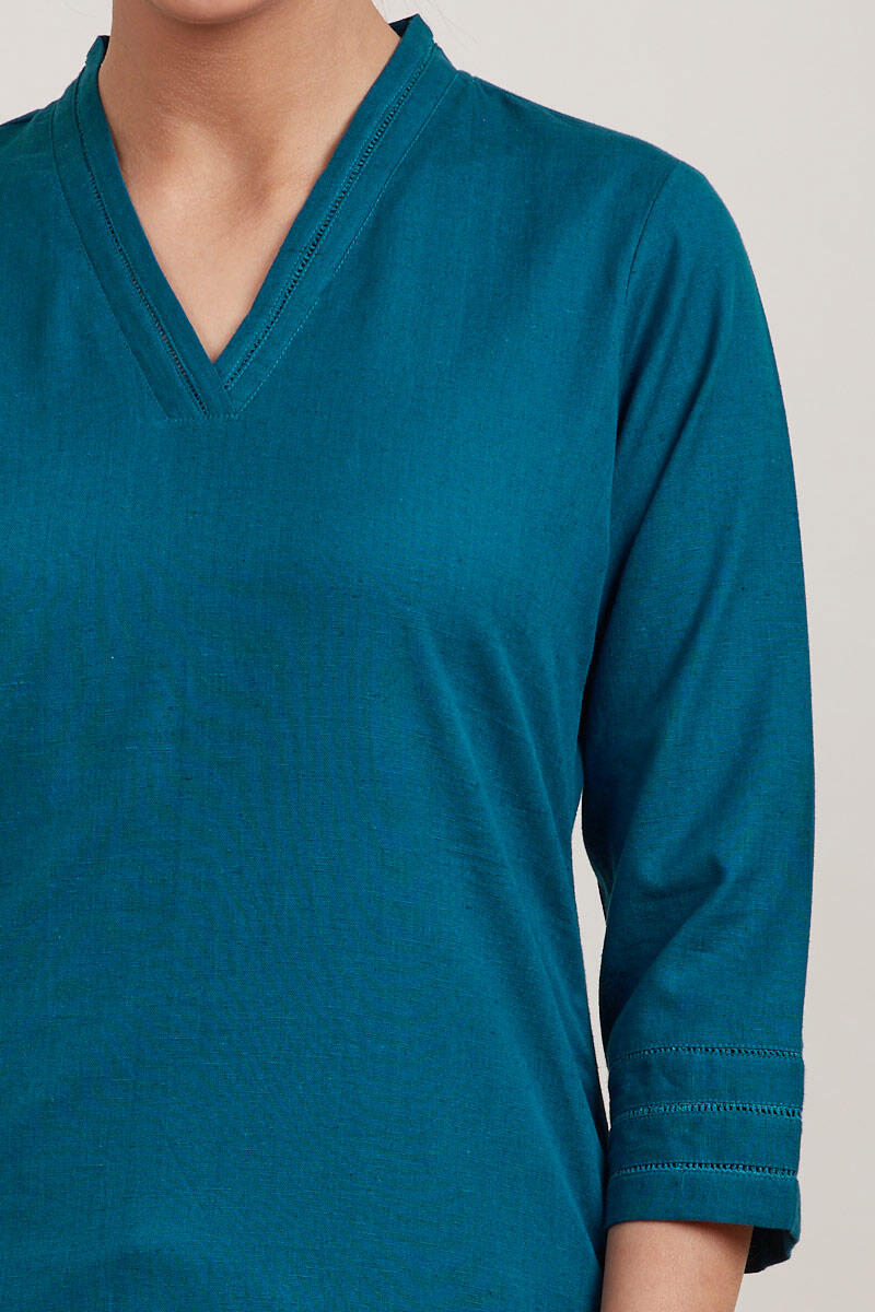Roza Zara Egyptian Blue Short Kurta
