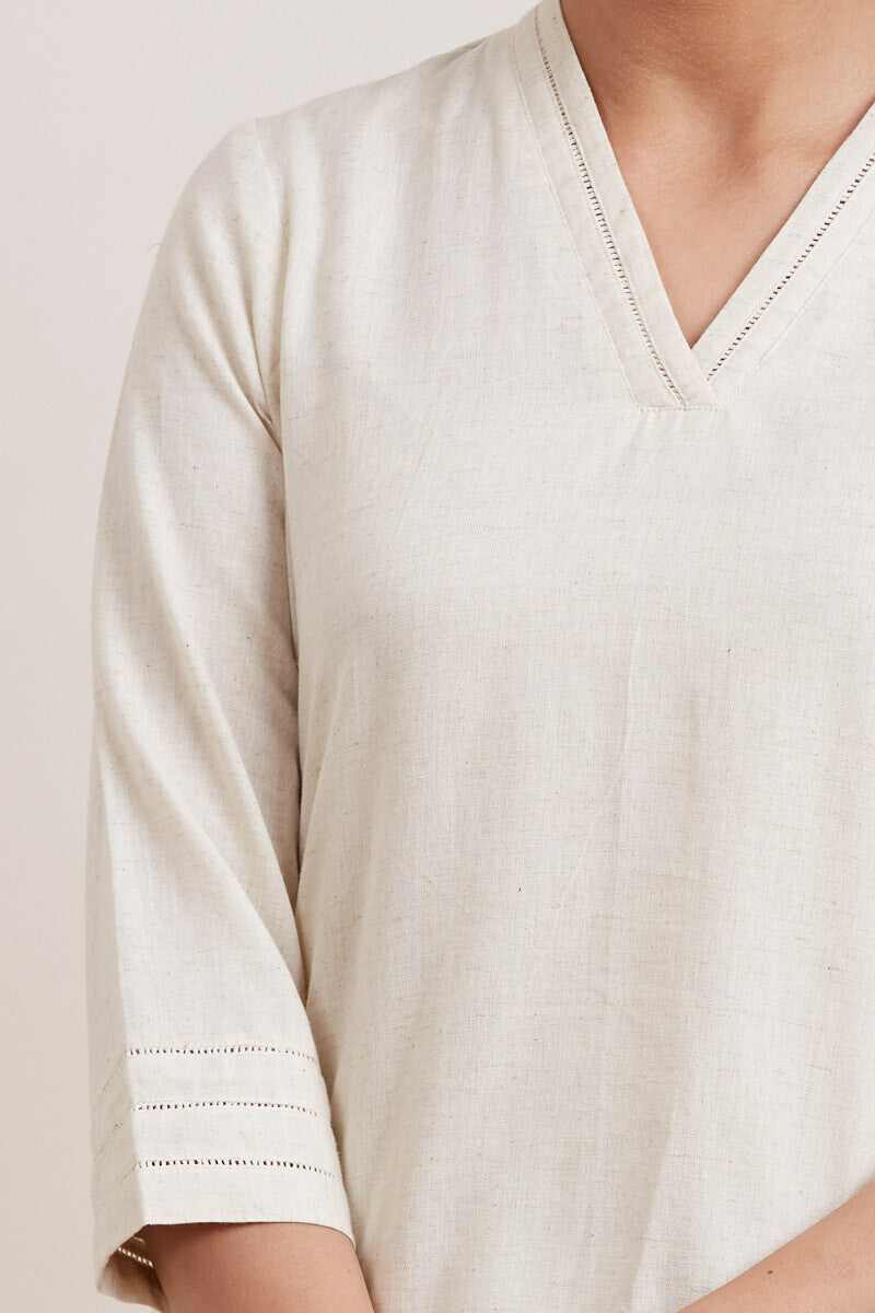 Roza Zara Off-White Short Kurta