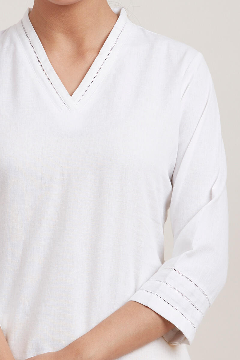 Roza Zara White Short Kurta