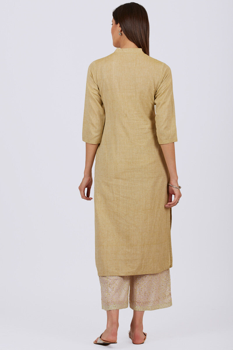Roza Zoya Mustard Green Kurta