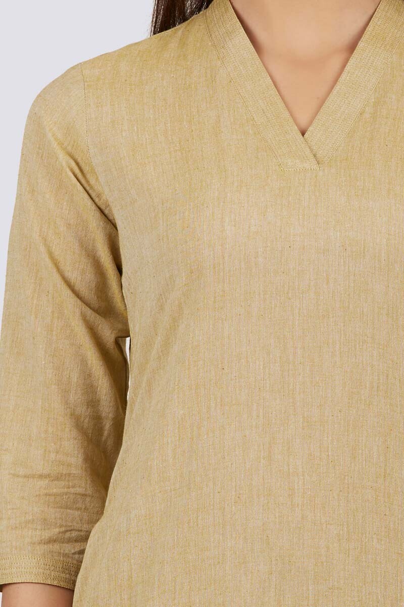 Roza Zoya Mustard Green Kurta