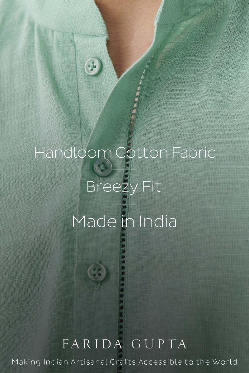 Zaid Sea Green Handloom Kurta