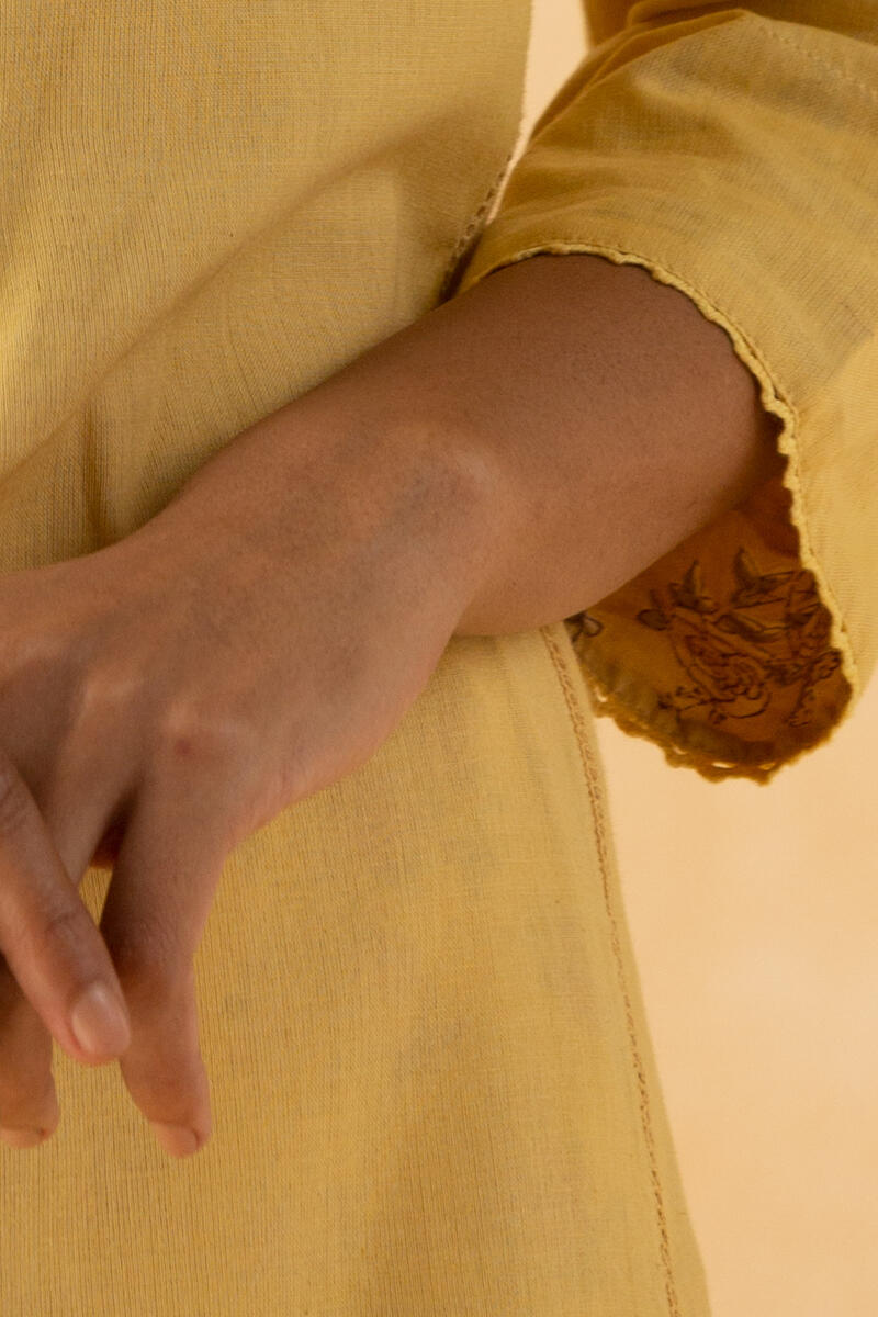 Gulbarg Yellow Handloom Kurta