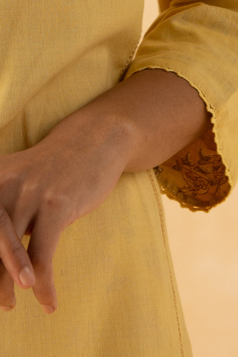 Gulbarg Yellow Handloom Kurta