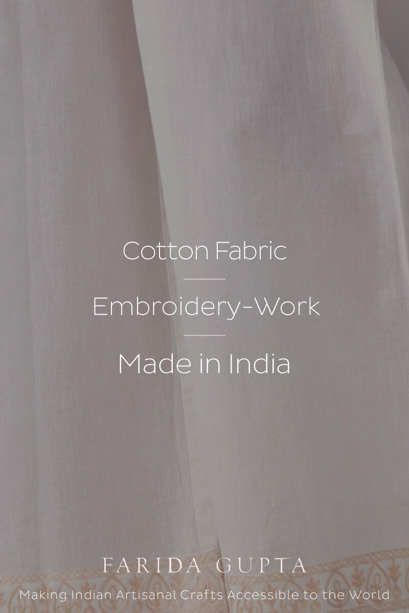Roza Jia White Cotton Farsi