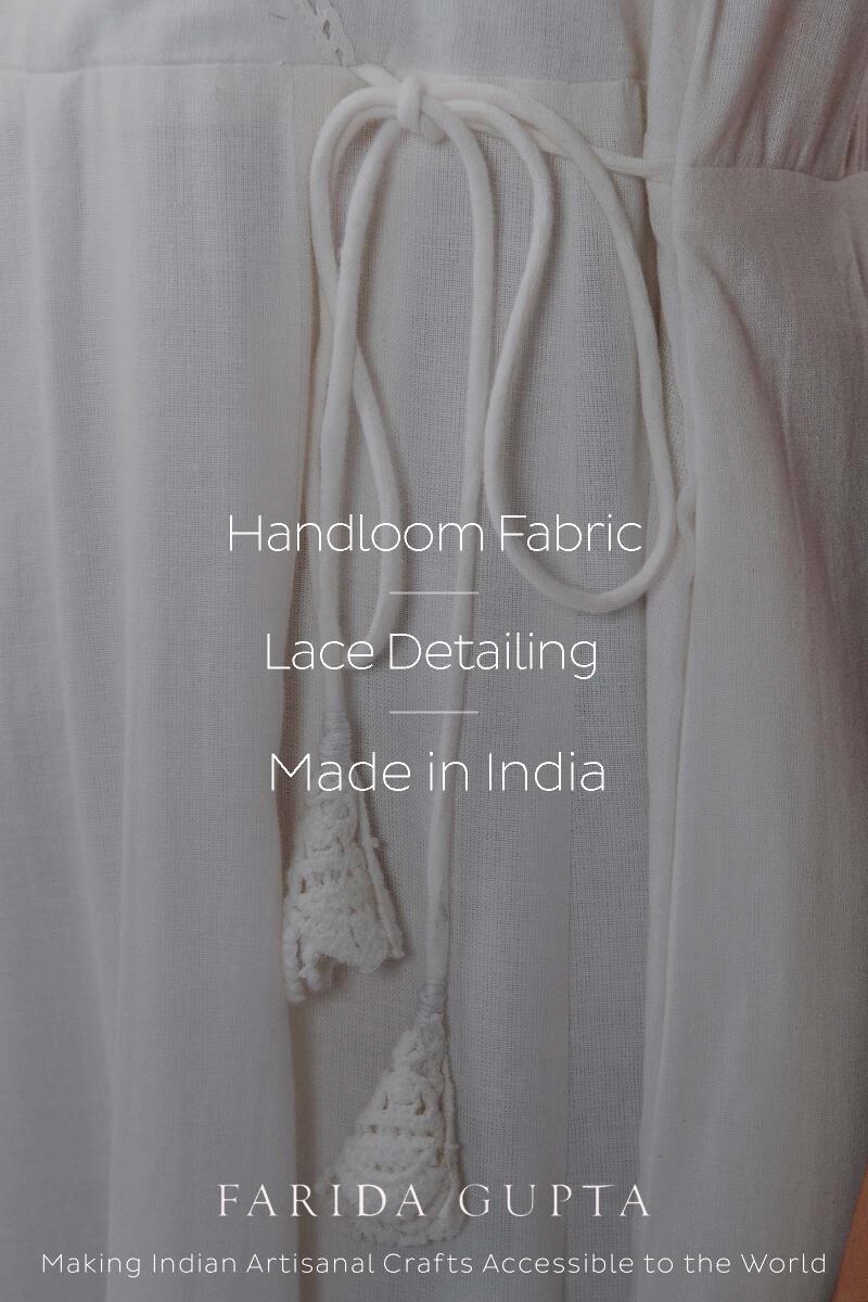 Roza White Handloom Dress