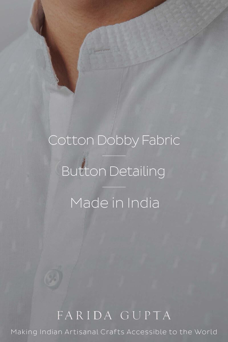 Zaid Vivaan White Ram Buta Kurta