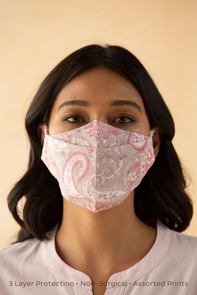 Pack of 3: Block-Printed Face Maskhello