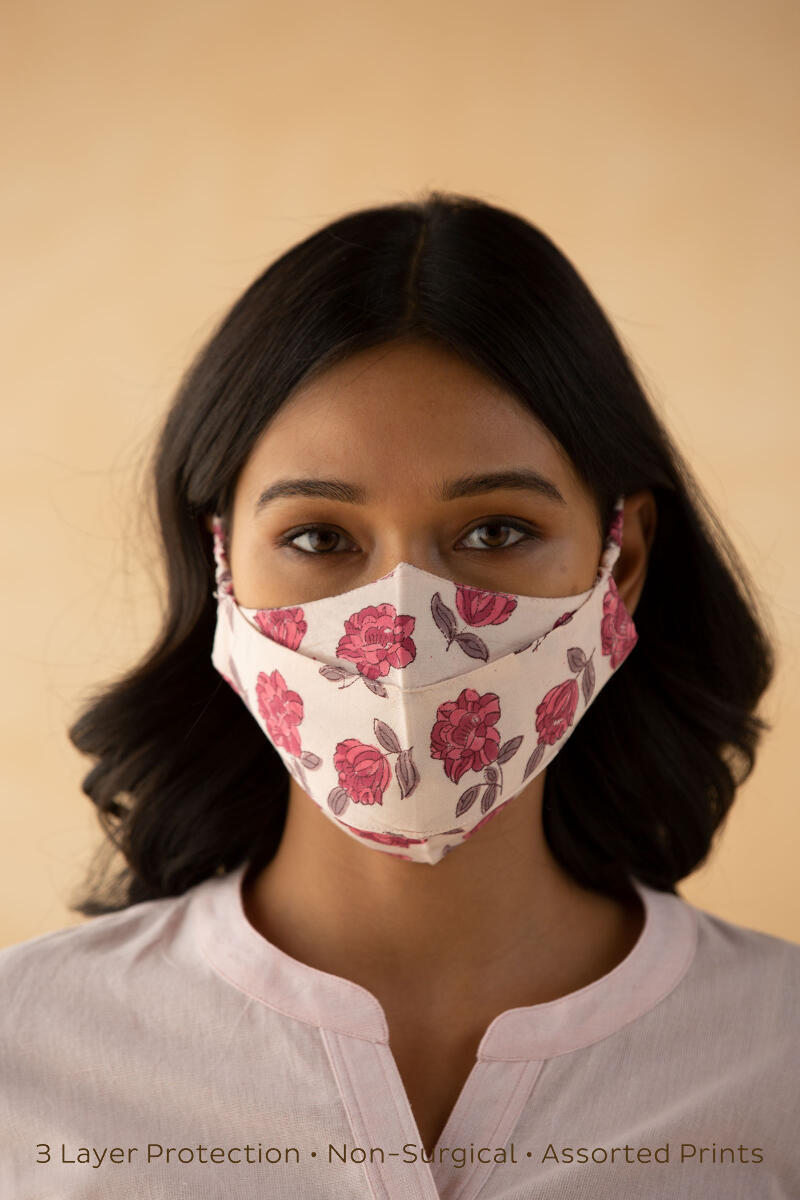 Pack of 3: Block-Printed Face Masks