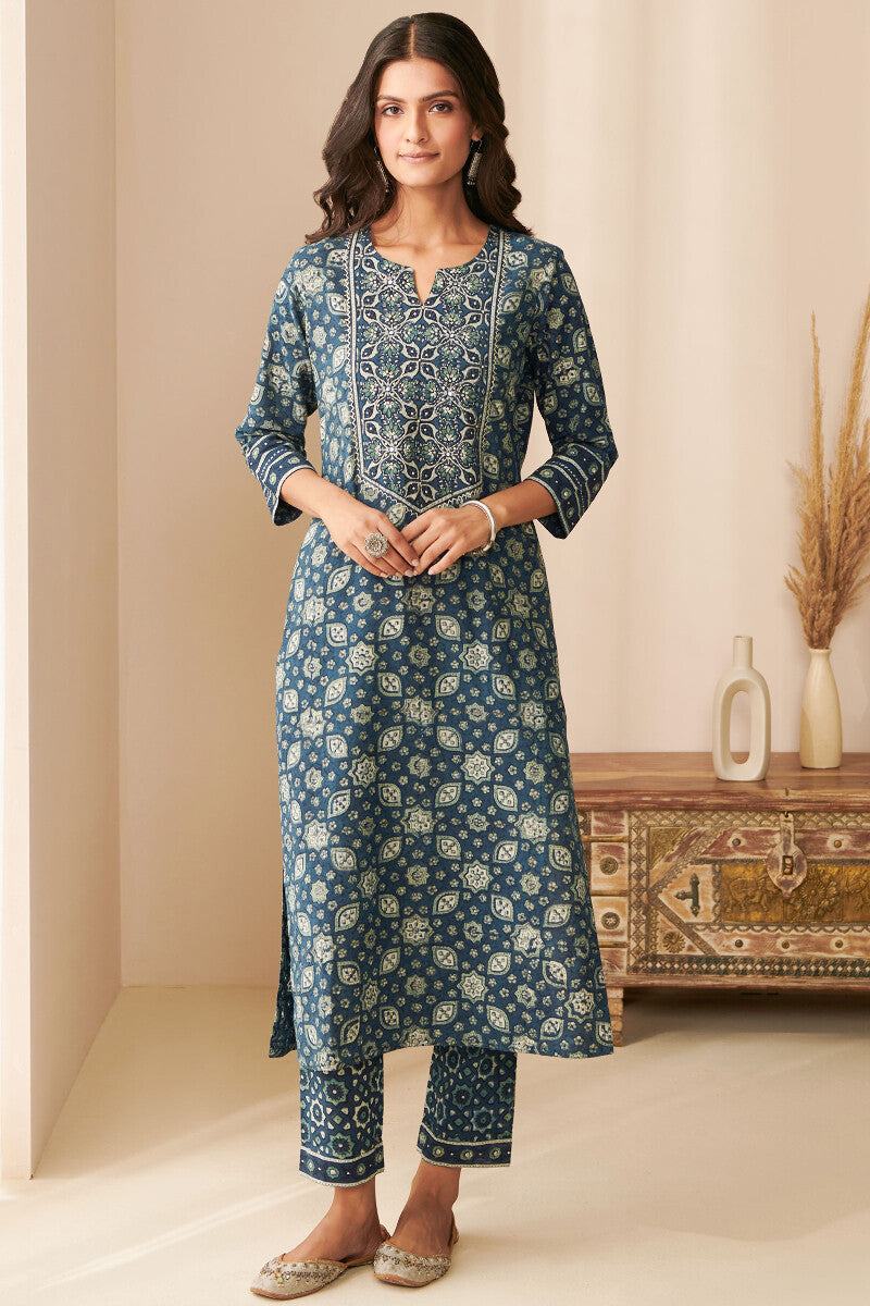 Sehra Zara Ajrak Kurta