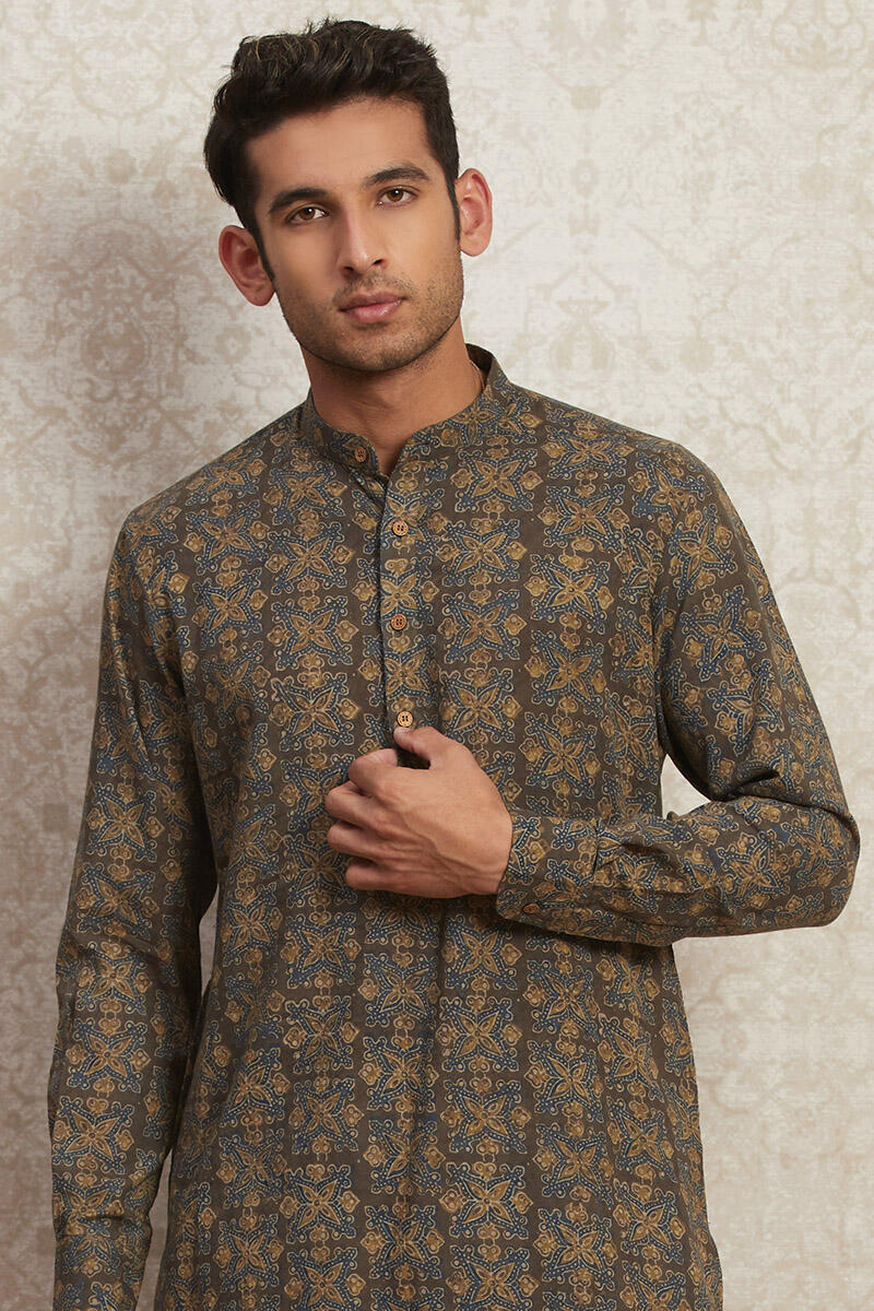Zafar Saif Ajrak Kurta
