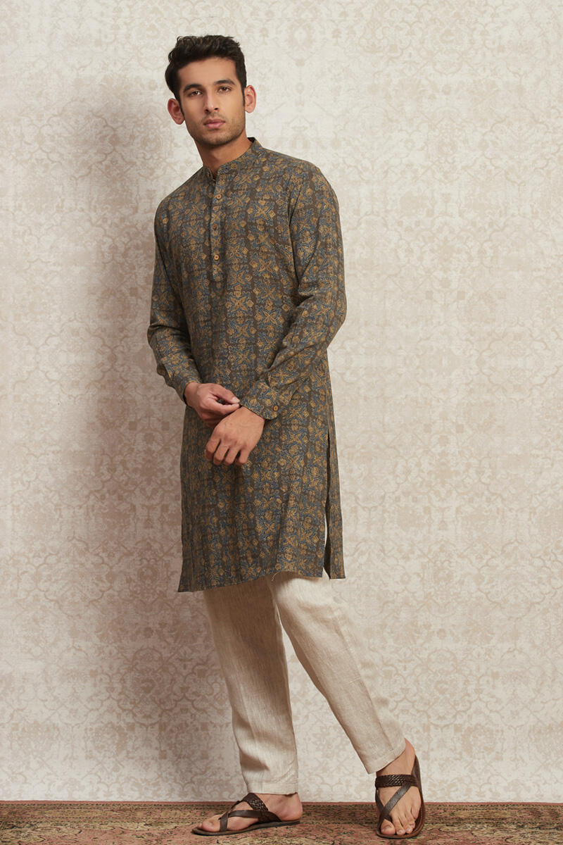 Zafar Saif Ajrak Kurta