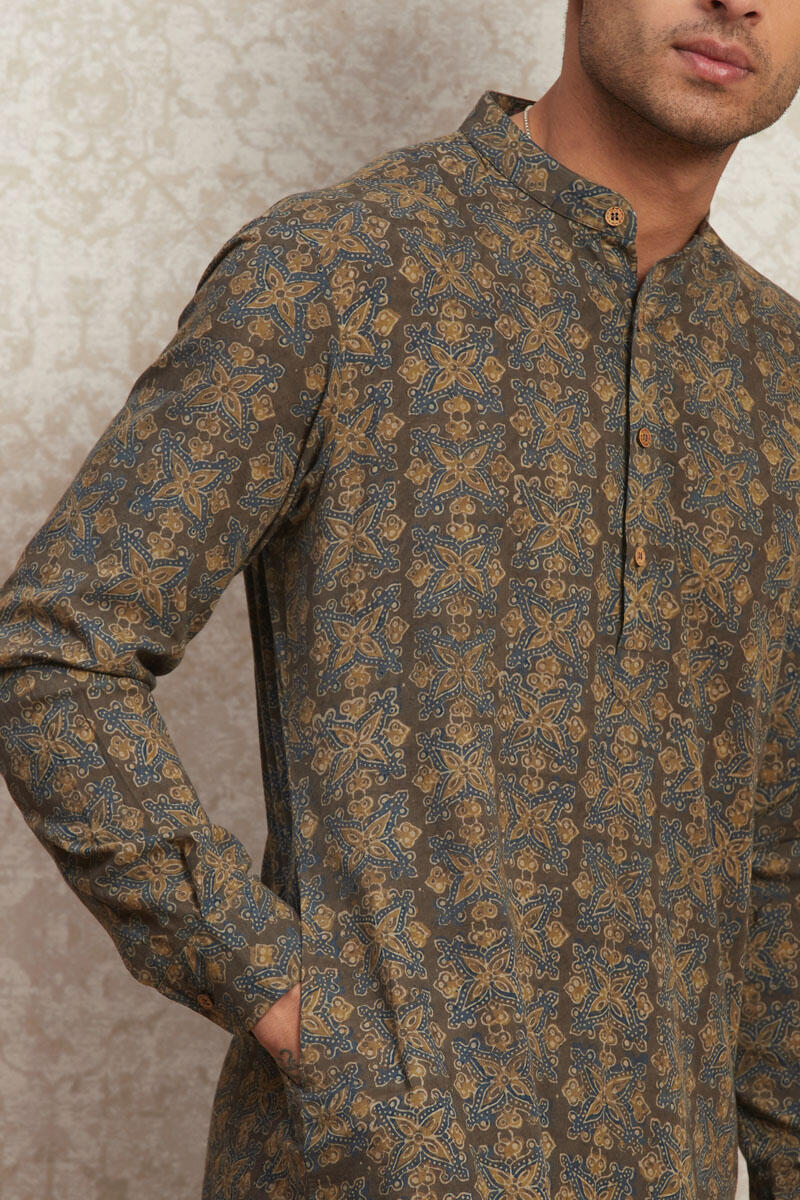 Zafar Saif Ajrak Kurta