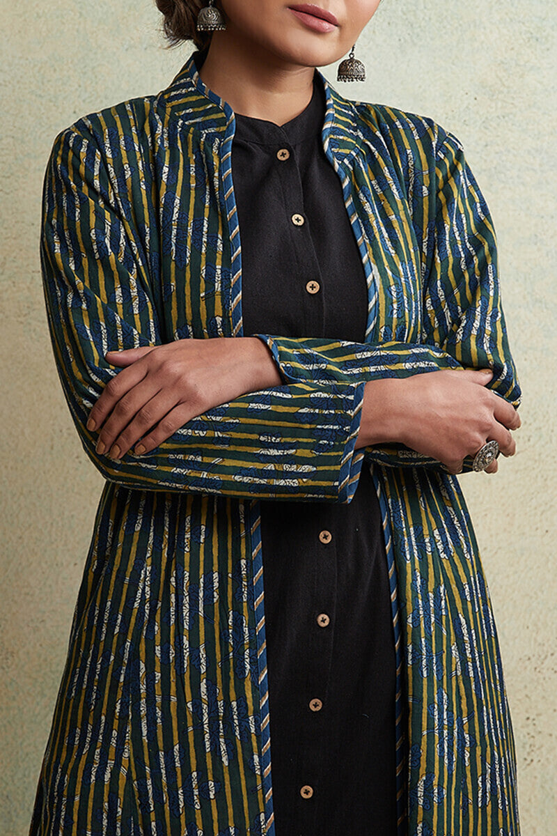 Zahabiya Jiya Reversible Handloom Jacket