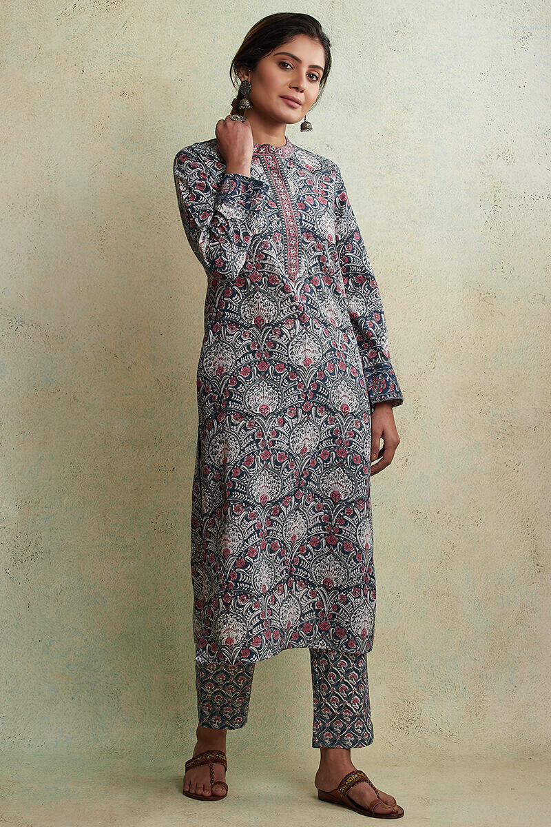 Zahabiya Mira Block Printed Narrow Pant